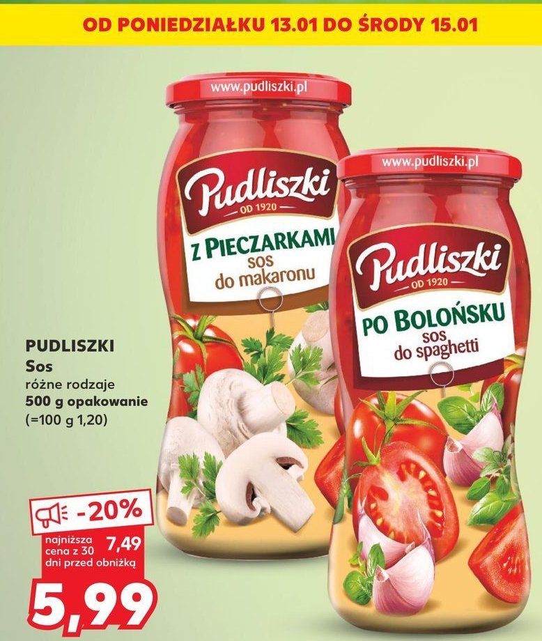 Sos do spaghetti po bolońsku Pudliszki promocja