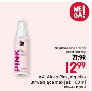 Spray utrwalająco- nawilżający Aa aloes pink promocja