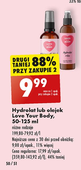 Hydrolat róża Love your body promocja