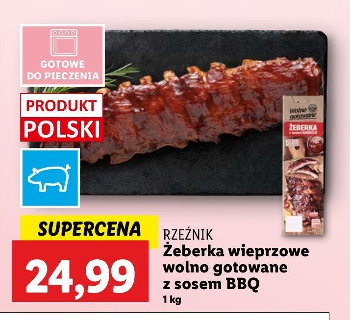 Żeberka wieprzowe wolno gotowane z sosem bbq Rzeźnik codzienna dostawa promocja