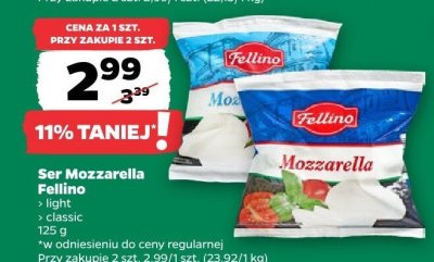 Ser Mozzarella Fellino light classic promocja w Netto