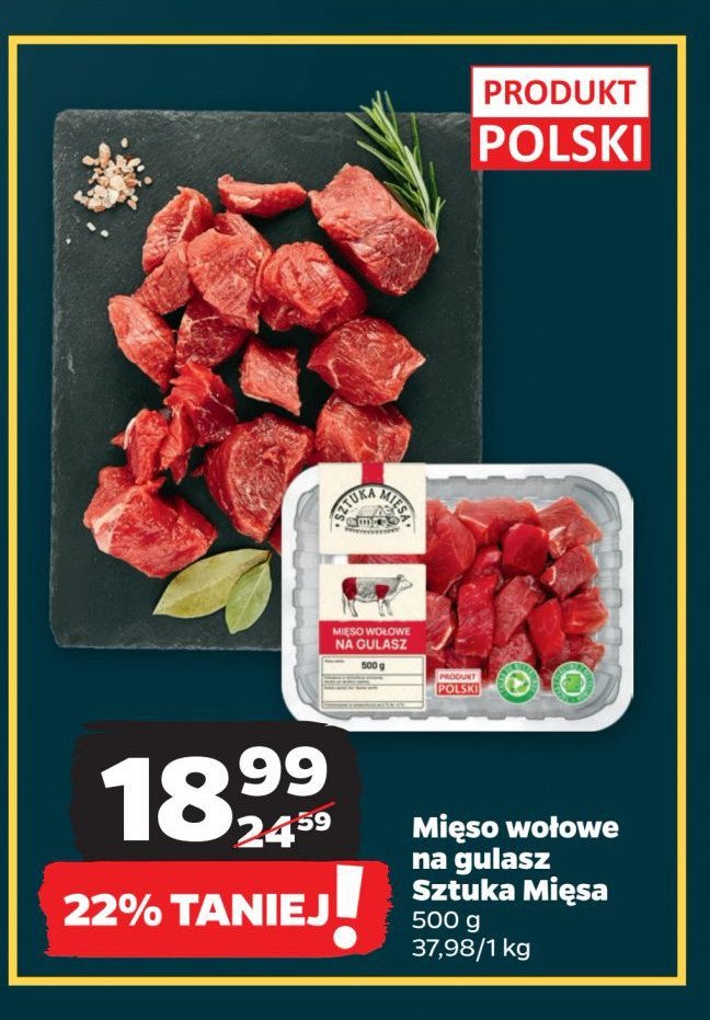 Mięso wołowe na gulasz SZTUKA MIĘSA NETTO promocja w Netto