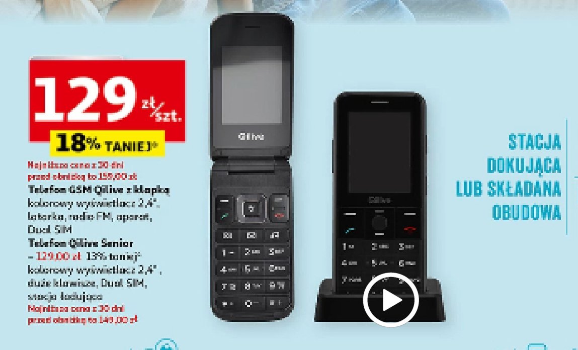 Telefon dla seniora 2.4" Qilive promocja