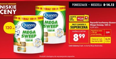 Ręcznik kuchenny Mega Sweep 120 m promocja w Biedronka