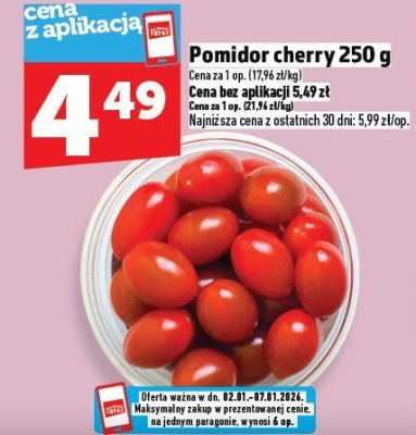 Pomidor cherry 250 g promocja w TOPAZ