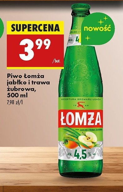 Piwo Łomża jabłko i trawa żubrowa promocja w Biedronka