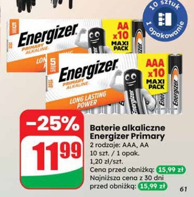 Baterie alkaliczne Primary AA promocja w Dino