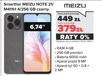 Smartfon NOTE 21/ N41H 4/256 GB czarny promocja w NEONET