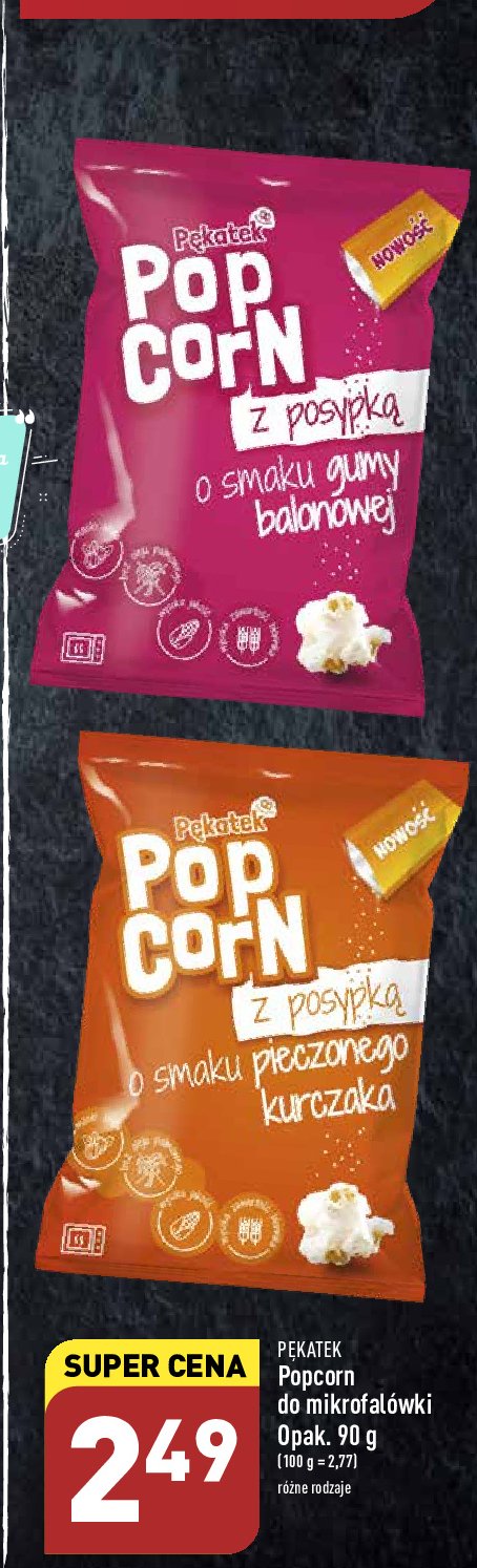 Popcorn z posypką o smaku pieczonego kurczaka POPCORN PĘKATEK promocja