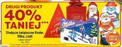 Słodycze świąteczne Kinder, Milka, Lindt promocja w POLOmarket