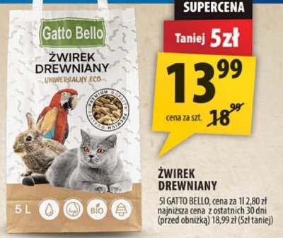 Żwirek drewniany Gatto Bello promocja w Arhelan