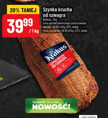 Szynka krucha od szwagra Adrimex 1 kg promocja w POLOmarket