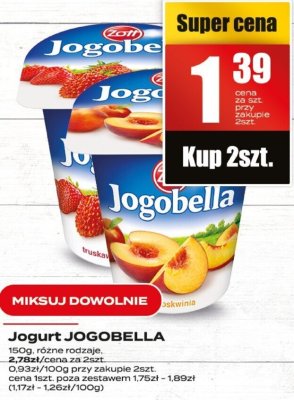 Jogurt JOGOBELLA różne rodzaje promocja w Supeco