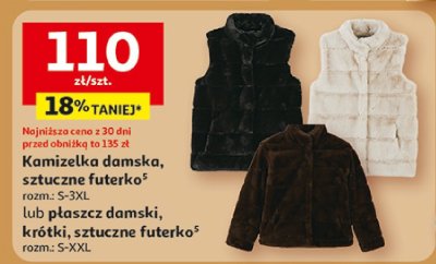 Kamizelka damska, sztuczne futerko promocja w Auchan