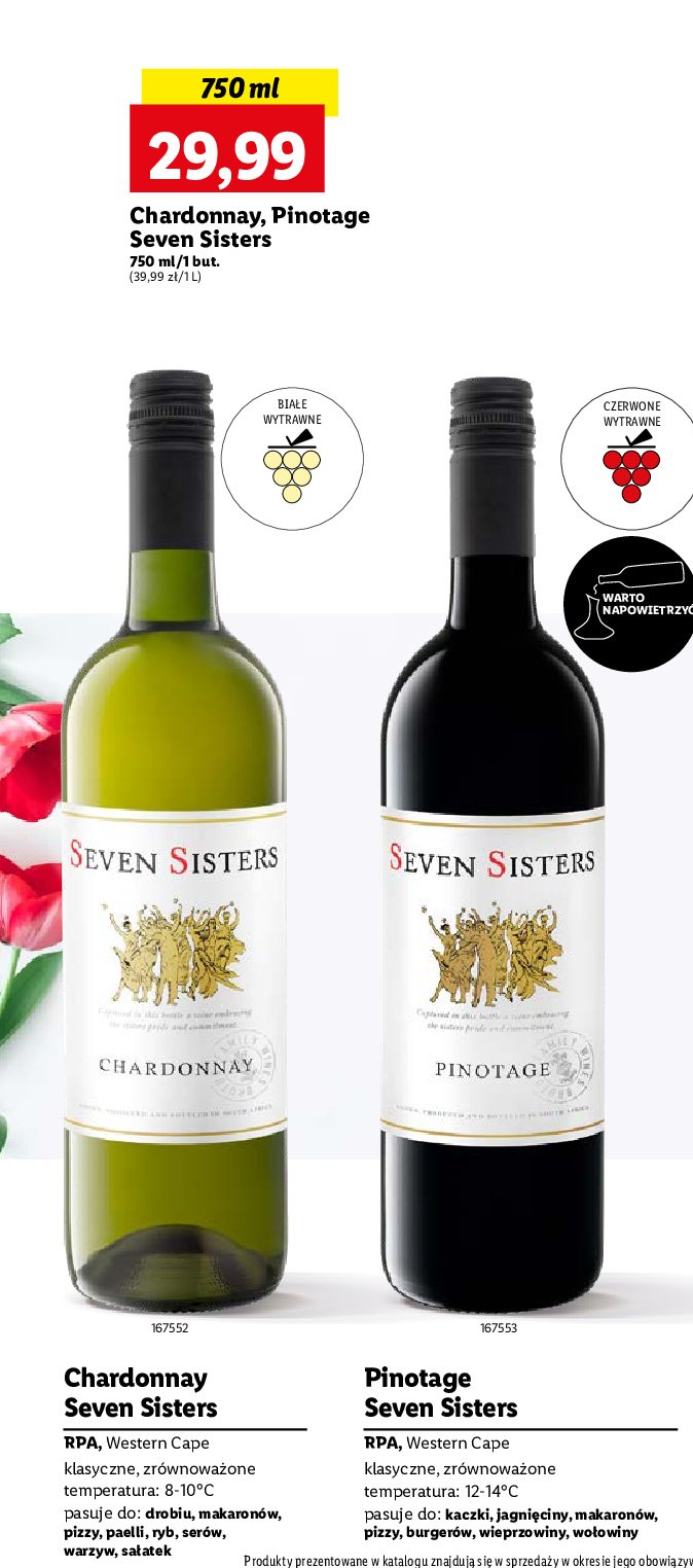 Wino Seven sisters chardonnay promocja w Lidl