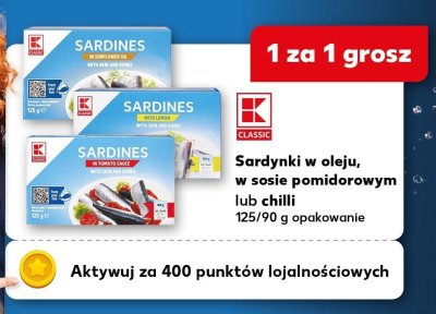 Sardynki w oleju, w sosie pomidorowym lub chilli promocja w Kaufland