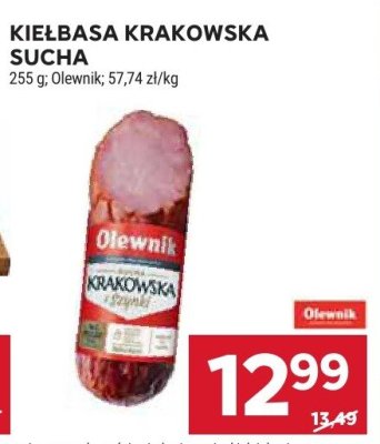 Kiełbasa krakowska sucha Olewnik promocja w Stokrotka