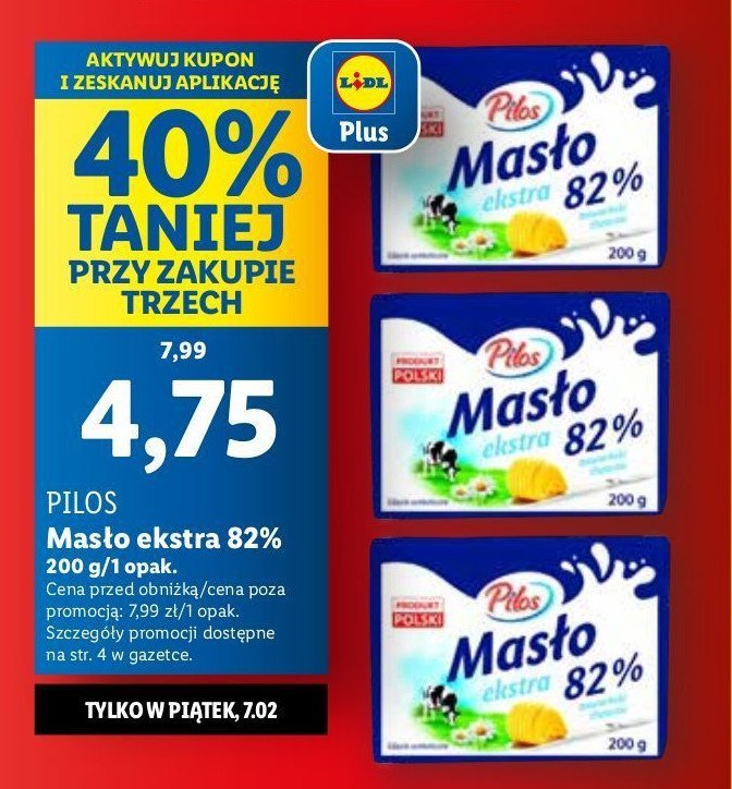 Masło ekstra Pilos promocja