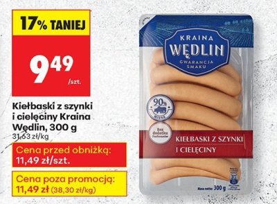 Kie艂baski z szynki i ciel臋ciny Kraina w臋dlin promocja w Biedronka