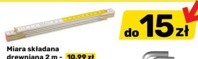 Miara składana drewniana 2 m biało-żółta Bricomarche promocja w Bricomarche