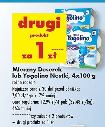 Deserek malinowy Nestle yogolino (jogolino) promocja w Biedronka