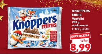 Wafelki KNOPPERS MINIS 200 g opakowanie (=100 g 4,50) promocja w Kaufland