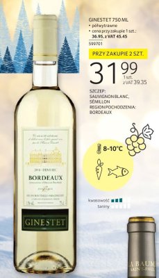 Wino Ginestet 750ml białe półwytrawne promocja w Selgros