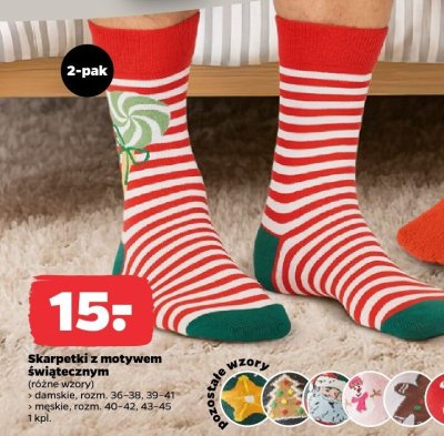 Skarpetki z motywem świątecznym 2-pak promocja w Netto