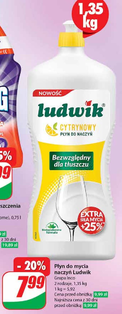 Płyn do mycia naczyń cytrynowy Ludwik promocja