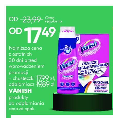 Skoncentrowany odplamiacz w żelu Vanish gold power gel promocja