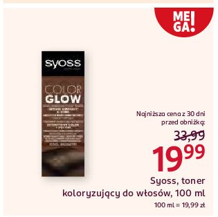 Toner do włosów głęboki brąz Syoss color glow promocja w Rossmann