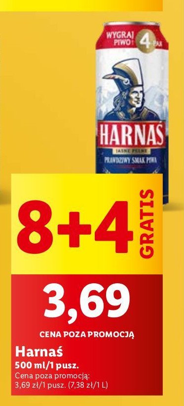 Piwo Harnaś jasne pełne promocja w Lidl