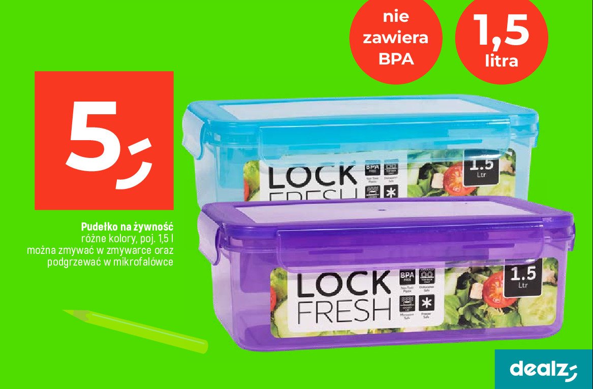 Pudełko na żywność lock fresh 1.5 l promocja