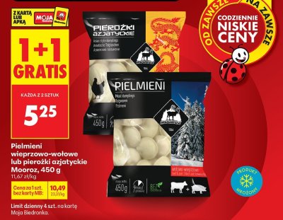 Pielmieni wieprzowo-wołowe Mooroz 450g promocja w Biedronka