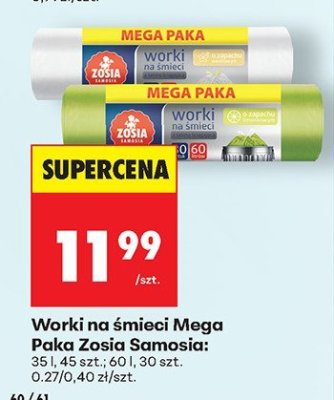 Worki na śmieci Mega Paka 35 l promocja w Biedronka