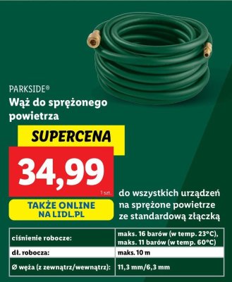 Wąż na sprężone powietrze 10 m Parkside promocja