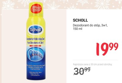 Dezodorant do stóp SCHOLL 3w1, 150 ml promocja w Rossmann