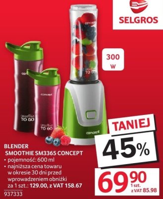 Blender SMOOTHIE SM3365 CONCEPT promocja w Selgros