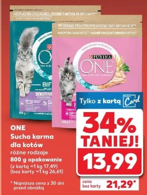 Sucha karma dla kotów różne rodzaje 800 g One promocja w Kaufland
