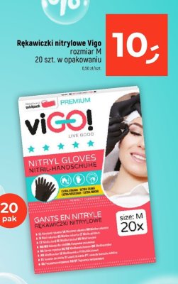 Rękawiczki nitrylowe Vigo rozmiar M 20 szt. w opakowaniu promocja w Dealz