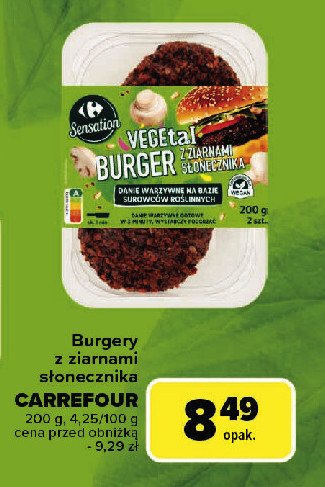 Burgery z ziarnami słonecznika Carrefour sensation promocja