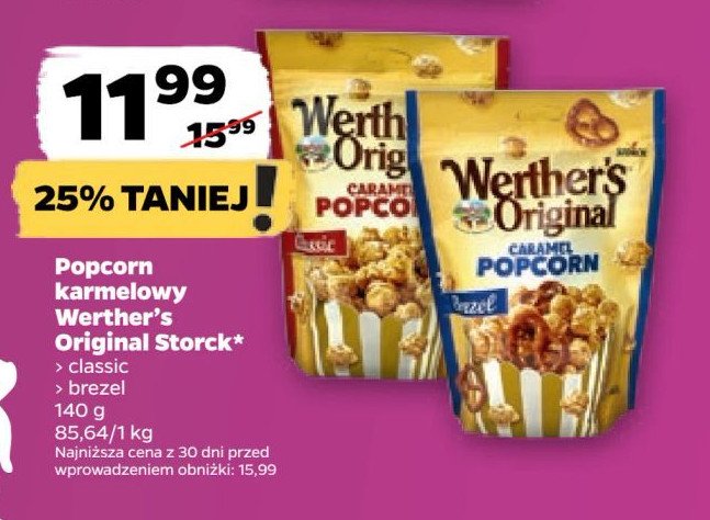 Caramel popcorn classic Werther's original promocja