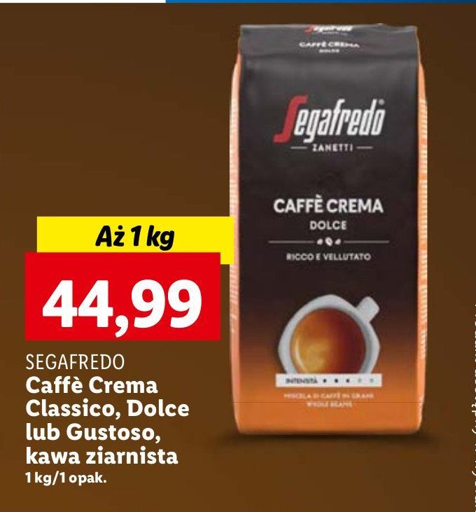 Kawa Segafredo caffe crema dolce promocja