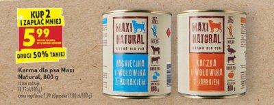 Karma dla psa jagnięcina wołowiną i burak Maxi natural promocja