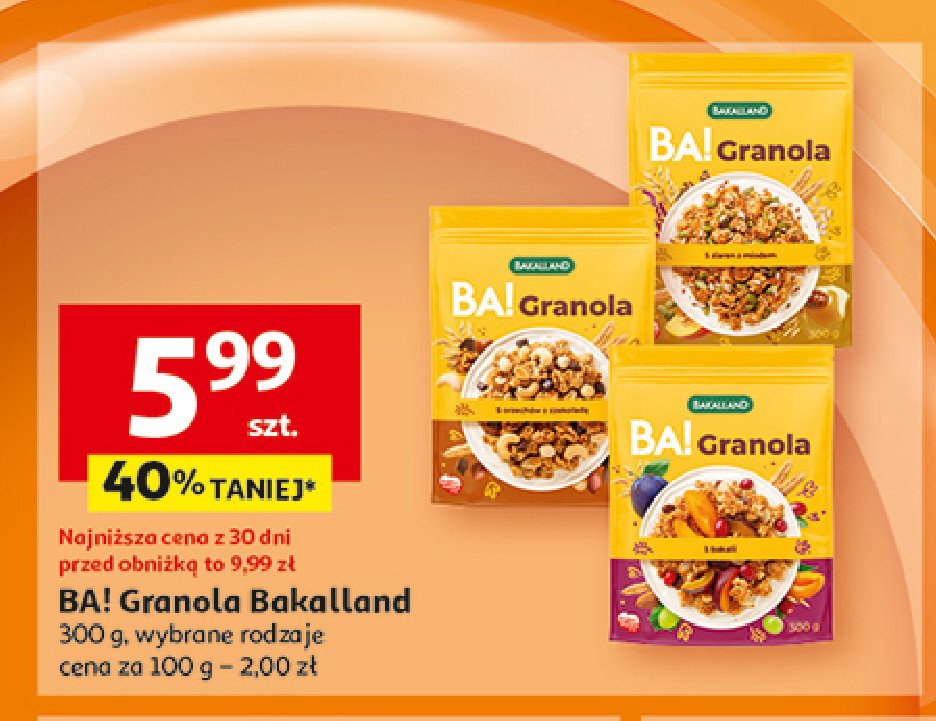 Granola 5 orzechów z czekoladą Bakalland ba! promocja