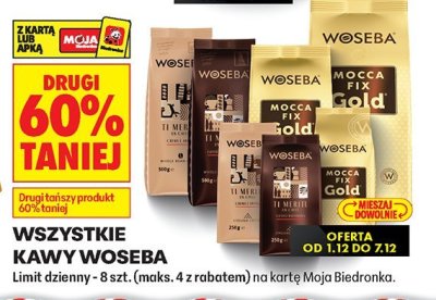 Kawa Woseba wszystkie rodzaje (maks. 4 rabatem) promocja w Biedronka