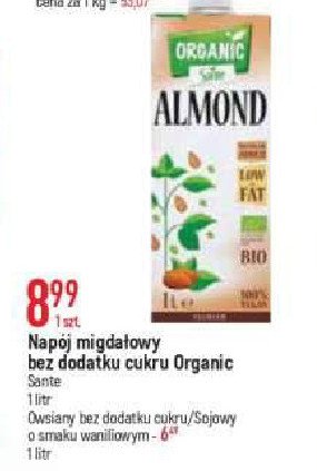 Napój roślinny almond Sante organic promocja