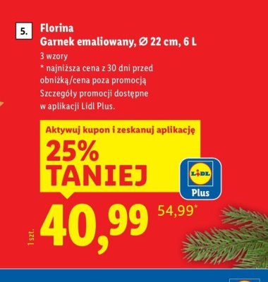 Garnek emaliowany Ø 22 cm, 6 L promocja w Lidl