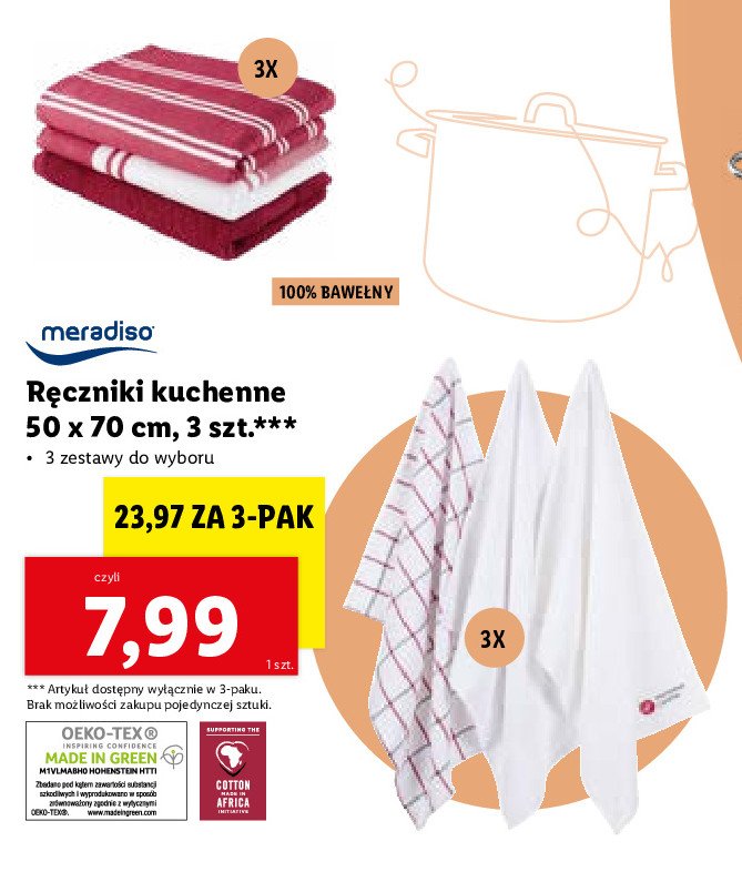 Ręczniki kuchenne 50 x 70 cm Meradiso promocja