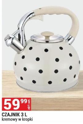 Czajnik 3 L kremowy w kropki promocja w Merkury Market